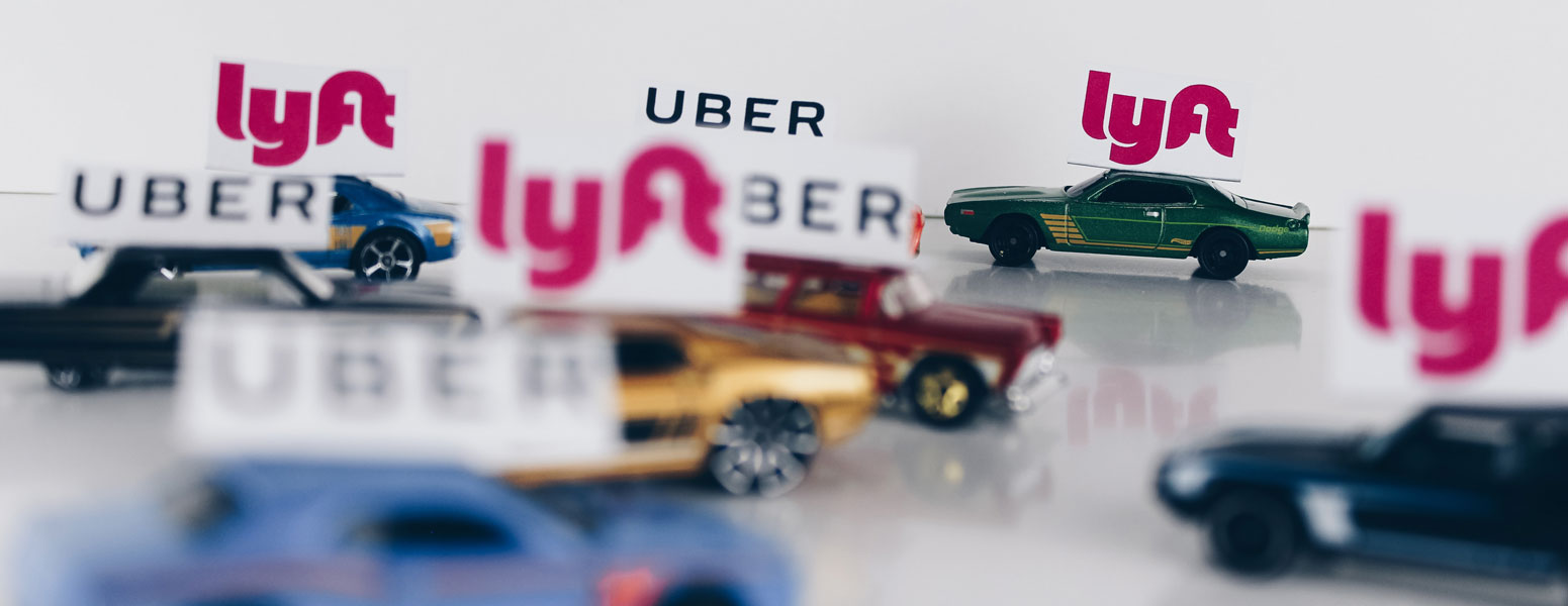Lyft and Uber cars